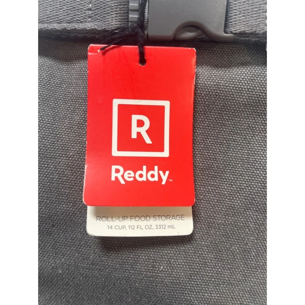 Reddy Roll-Up Pet Food Storage Bag Grey Canvas 14 Cup Capacity Portable Travel